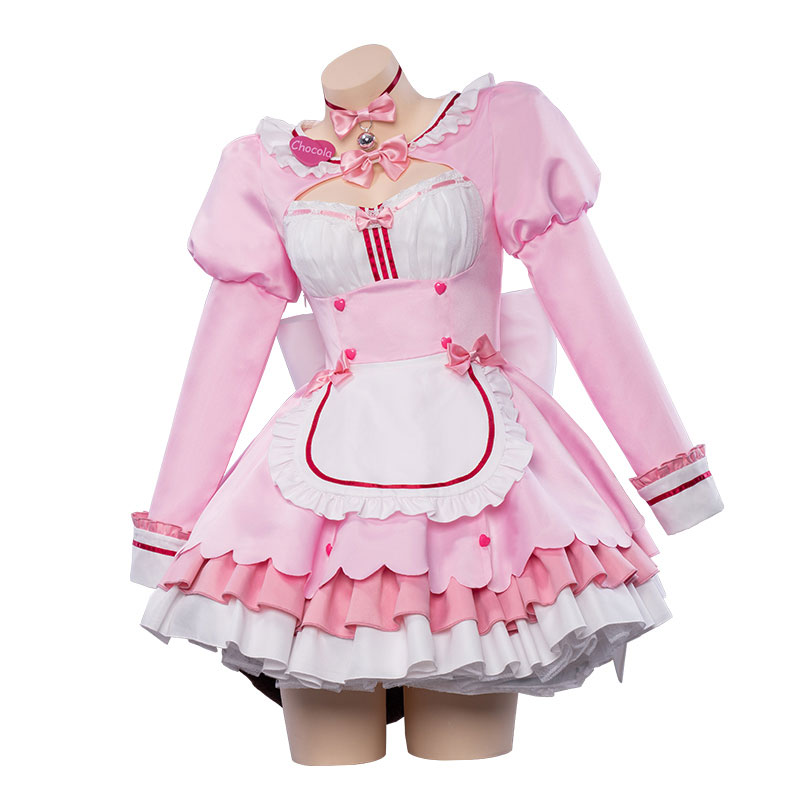 ネコぱら　チョコレート　香子蘭　ピンク　メード服　コスプレ衣装　コスチューム