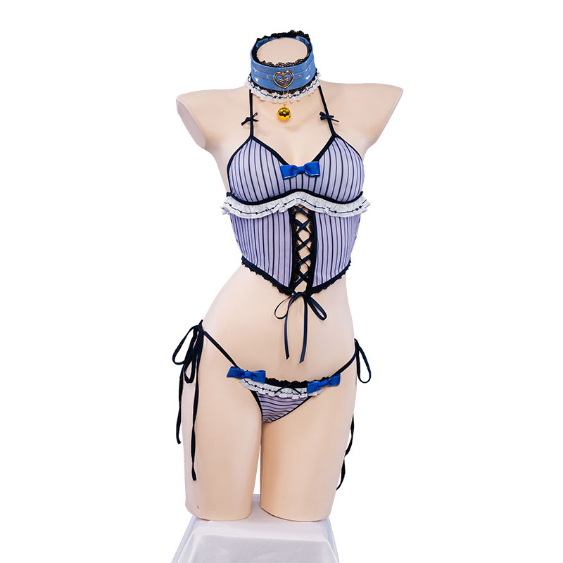 【売り切れ】ネコぱら　バニラ ブラジャー　ストライプ パジャマ　