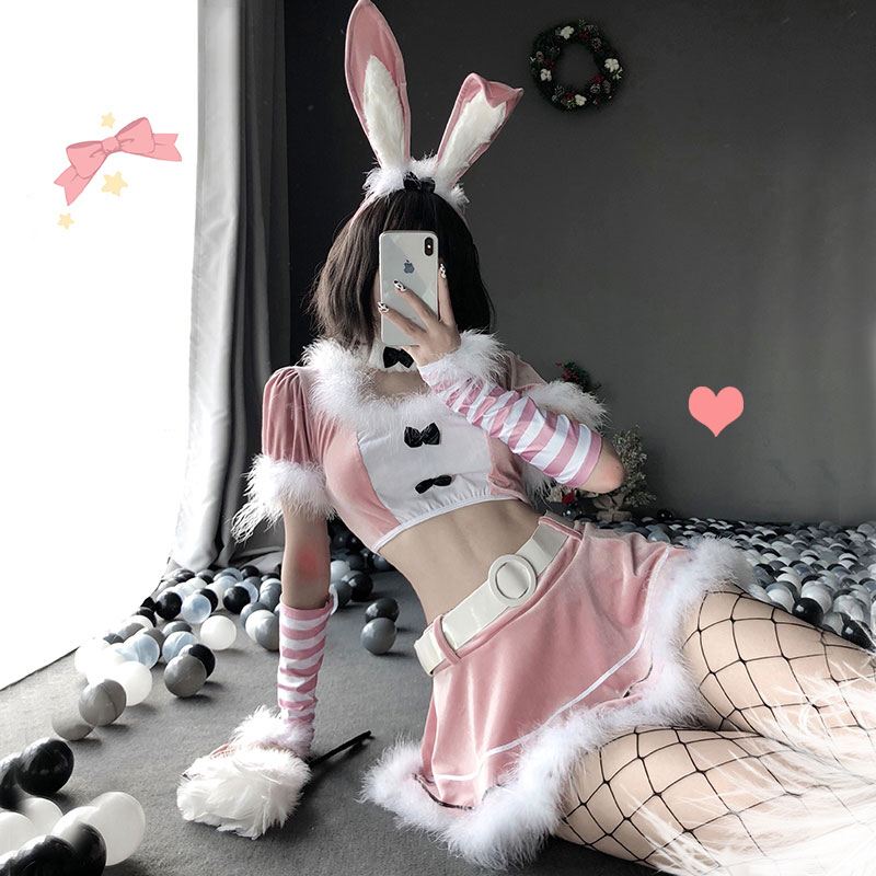 ピンク　サンタ服　女性　ツーセット　セクシー　舞台　パーティー　イベント服装