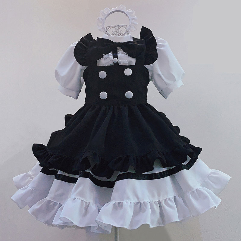 クラシック風　黒白　メイド服　萌え萌え　スカート