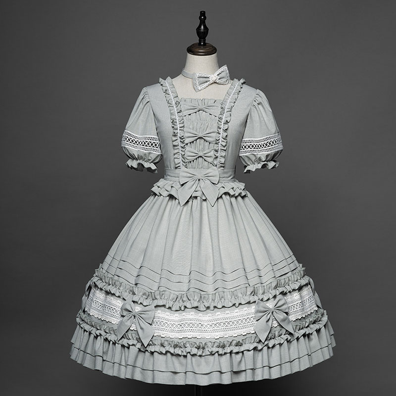 ロリィタ ワンピース　草色　ドレス　甘ロリ