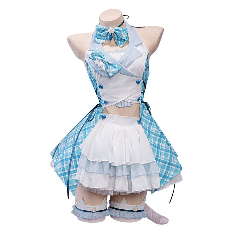 NEKOPARA　ネコぱら　バニラ　コスチューム　水色　チェック　ライブ服