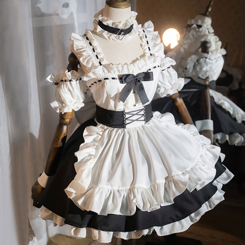 可愛い メイド服 メイド チューブトップ 背中の大きなリボンがキュート