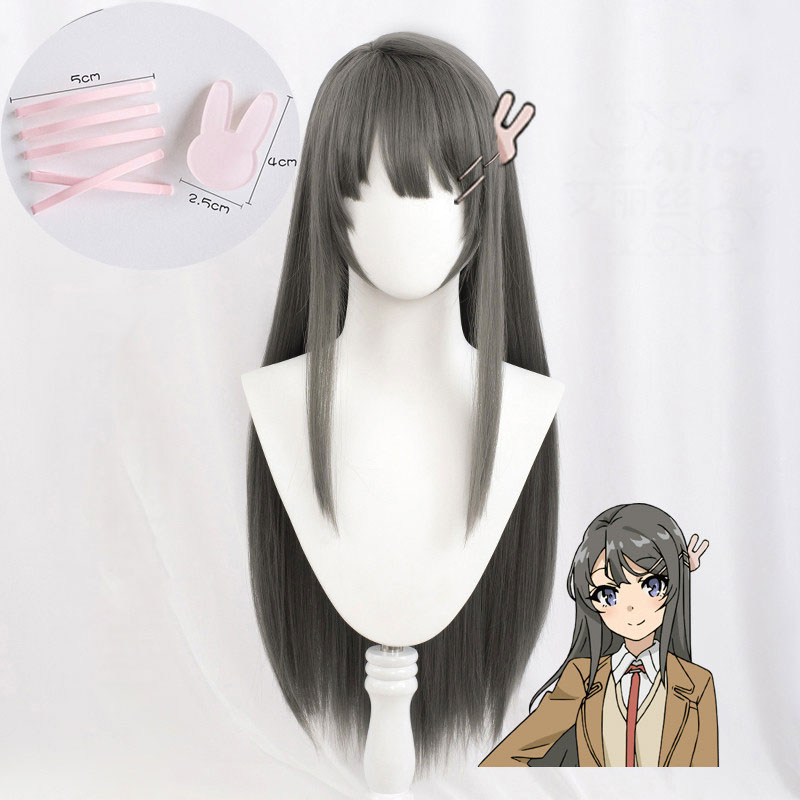 青春ブタ野郎シリーズ　桜島舞　コスプレ　長髪　合成ウィッグ