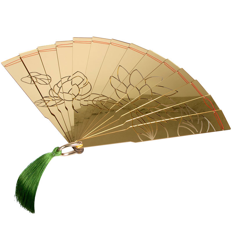 鬼滅の刃　童磨　コスプレ道具　アクリル板　扇　金色　蓮の花　両面彫刻　