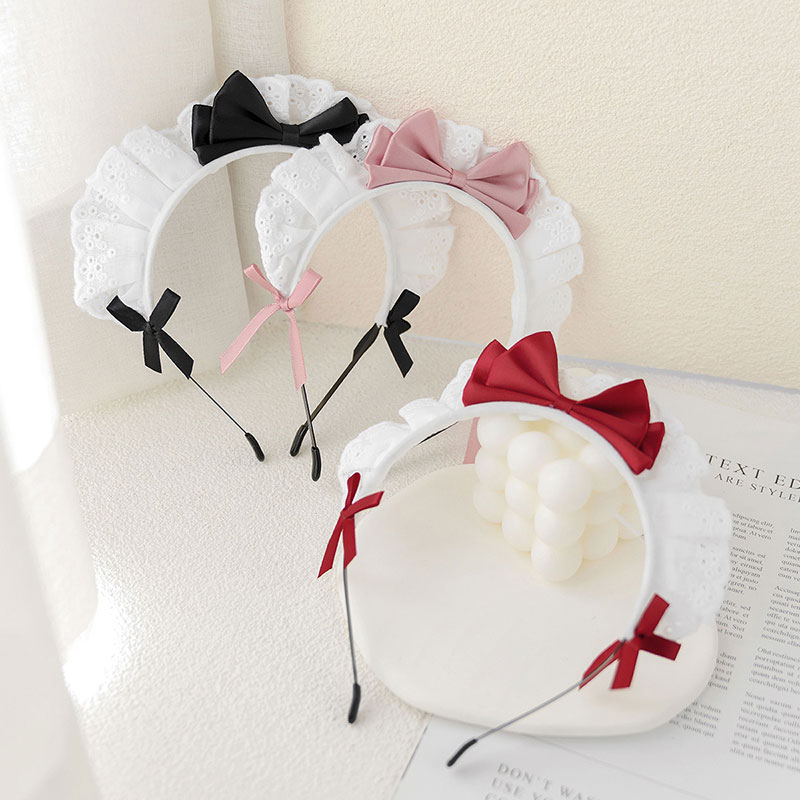 メイドパーツ　頭飾り　蝶結び　リボン　アクセ　Lolita風　ヘアピン　可愛い　コスプレ道具