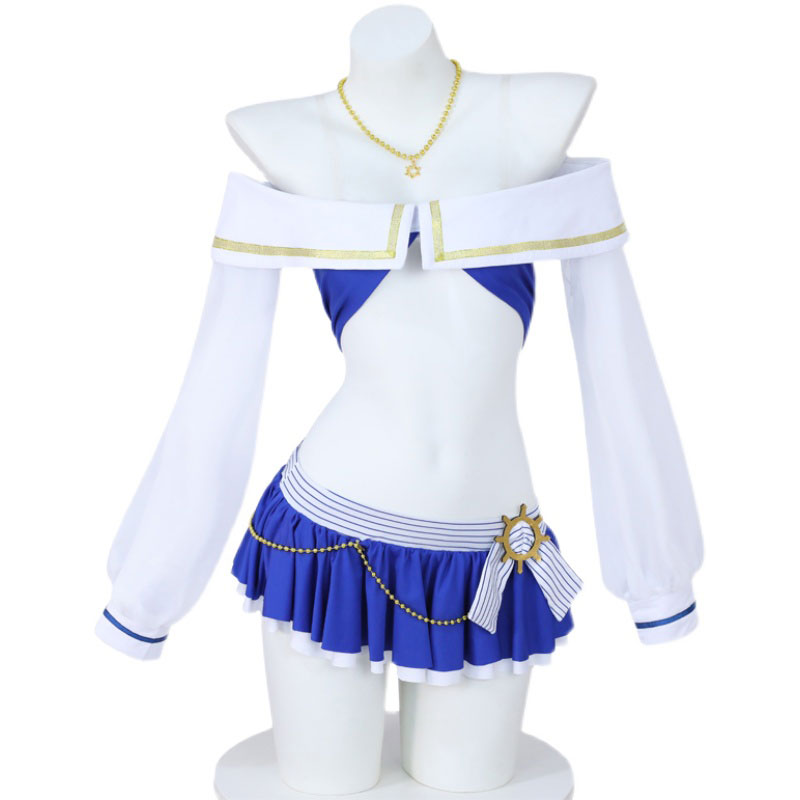 FGO　皇女　Caster　アナスタシア　水着　ビキニ　青＋白　オフショルダー　コスチューム　