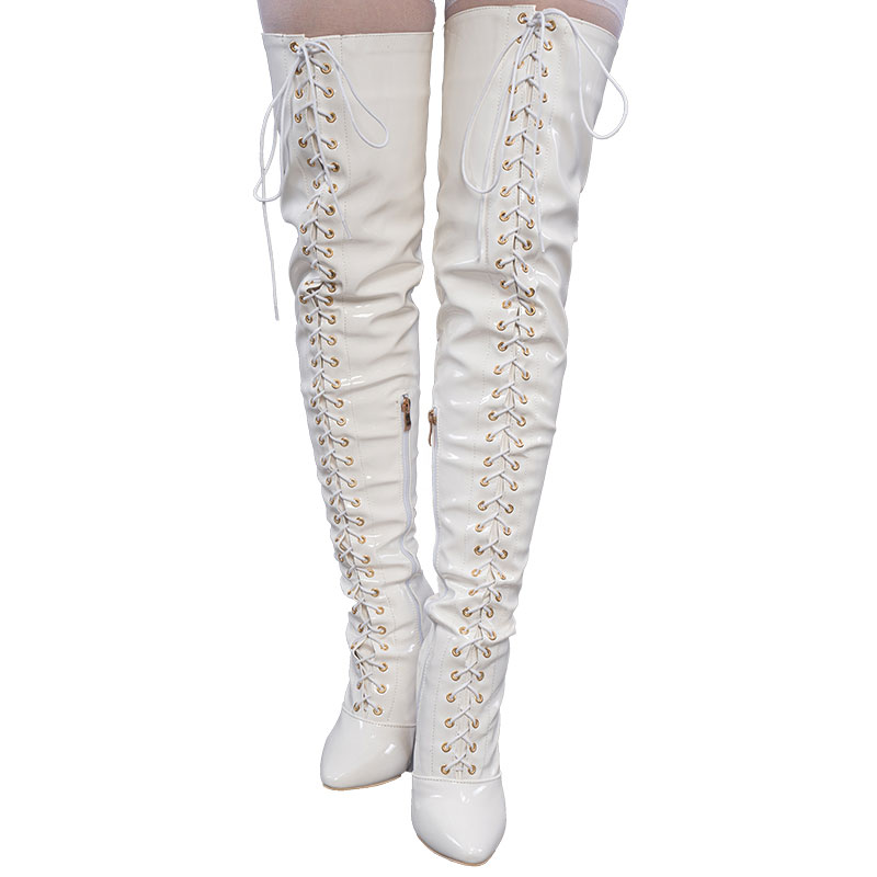 予約商品　Nier: Automata　ニーア：オートマタ　２Ｂ　ヨルハ二号B型　花嫁　長靴　ブーツ　コスプレ　純白　ハイヒール