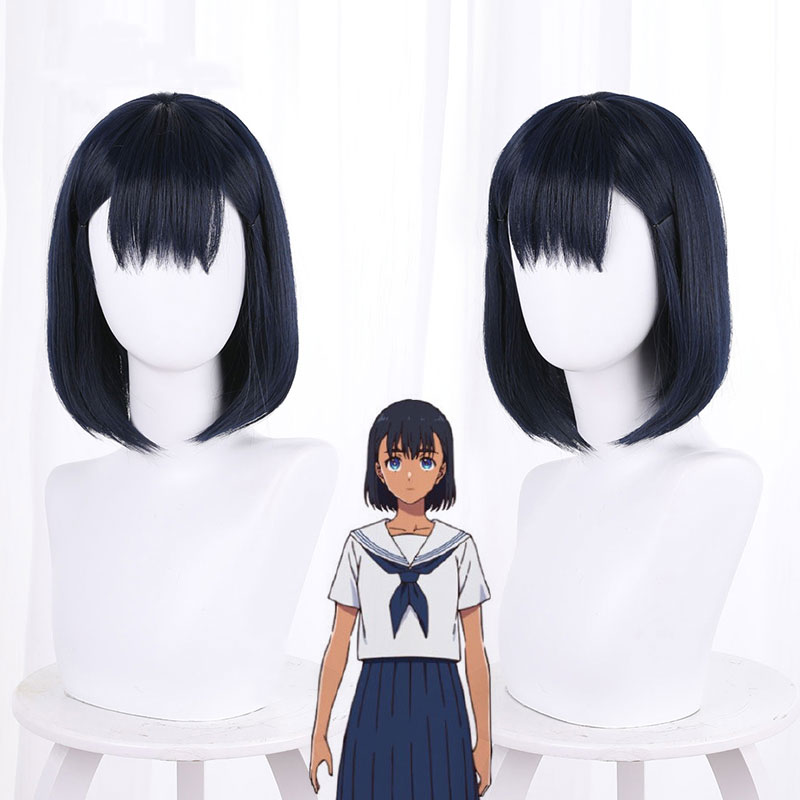 サマータイムレンダ　 Summer Time Rendering　小舟澪（こふね　みお）　ショートボブ　紺色　ウイッグ　コスプレ　短髪　