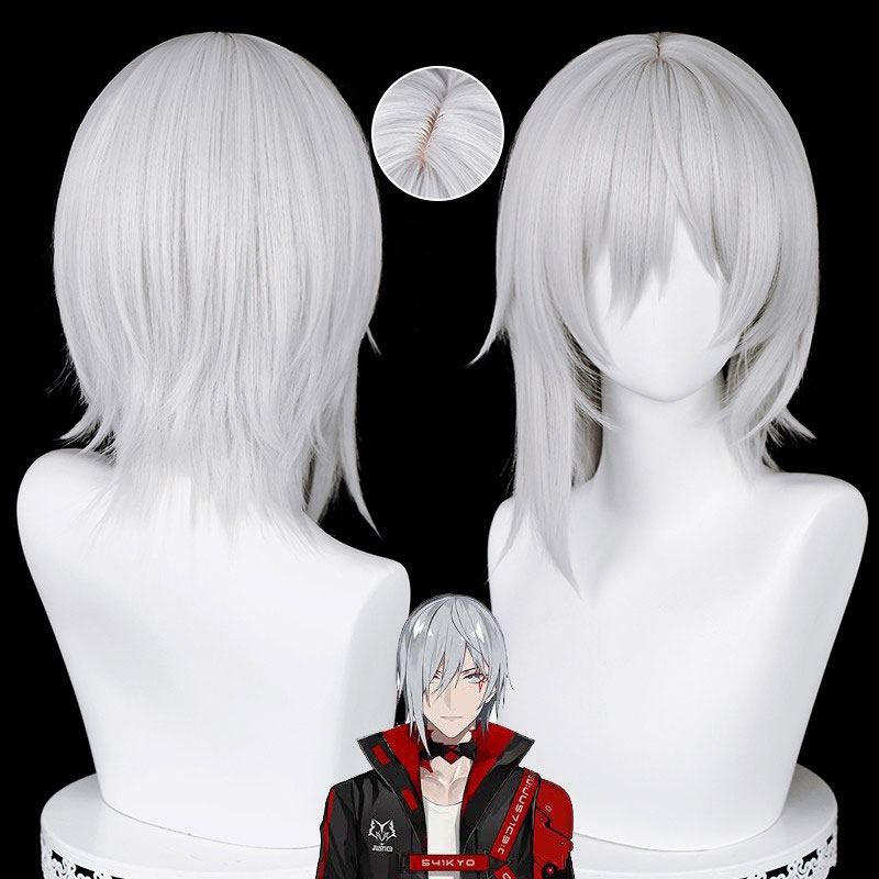 VTuber　にじさんじ　Fulgur Ovid　ファルガー・オーヴィド　　白髪　短髪　ウイッグ　コスプレ　銀髪　