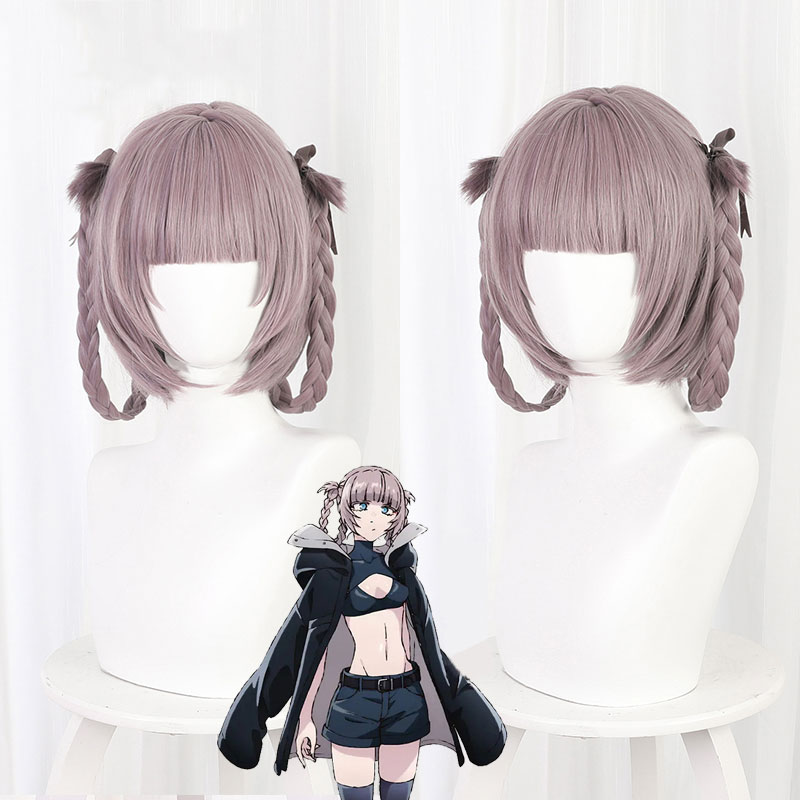 よふかしのうた　七草ナズナ　バンパイア　吸血鬼　紫色＋灰色　ウイッグ　コスプレ　三つ編み　　　