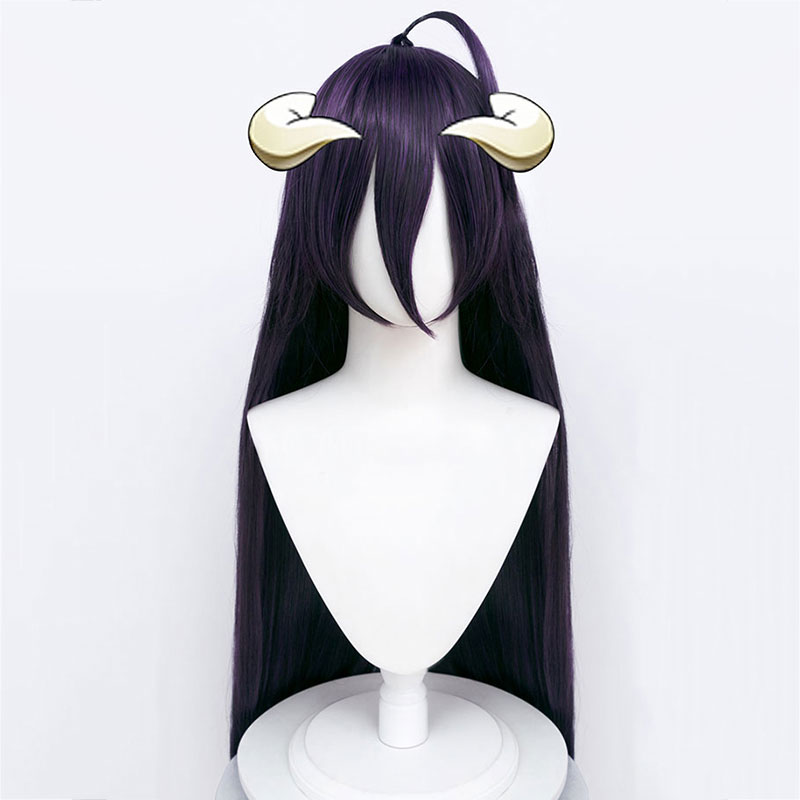 オーバーロード　OVERLORD　アルベド(Albedo)　髪飾り　コスプレ　ウイッグ　黒髪ロング　