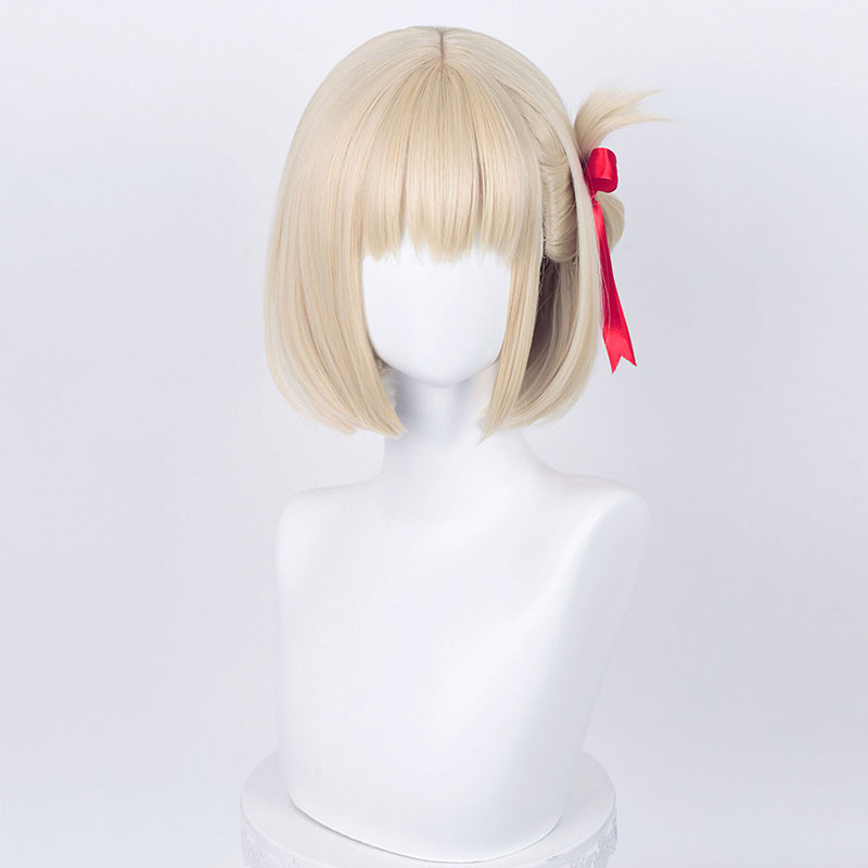 Lycoris Recoil　リコリス・リコイル　錦木千束（にしきぎ ちさと）　ショートボブ　淡い金色　コスプレ　ウイッグ　短髪　