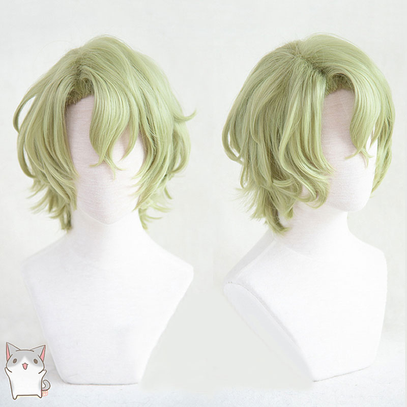 あんさんぶるスターズ! Ensemble Stars!　巴日和（ともえひより）　巻き毛　パ—マ　コスプレ　ウイッグ　薄緑　