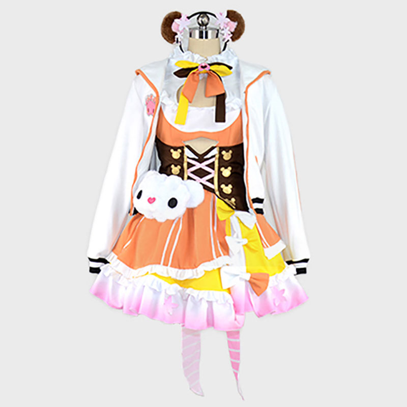Vtuber  Hololive 　桃鈴 ねね　熊　可愛い　ミニスカート　コスチューム　アイドル　舞台衣装　