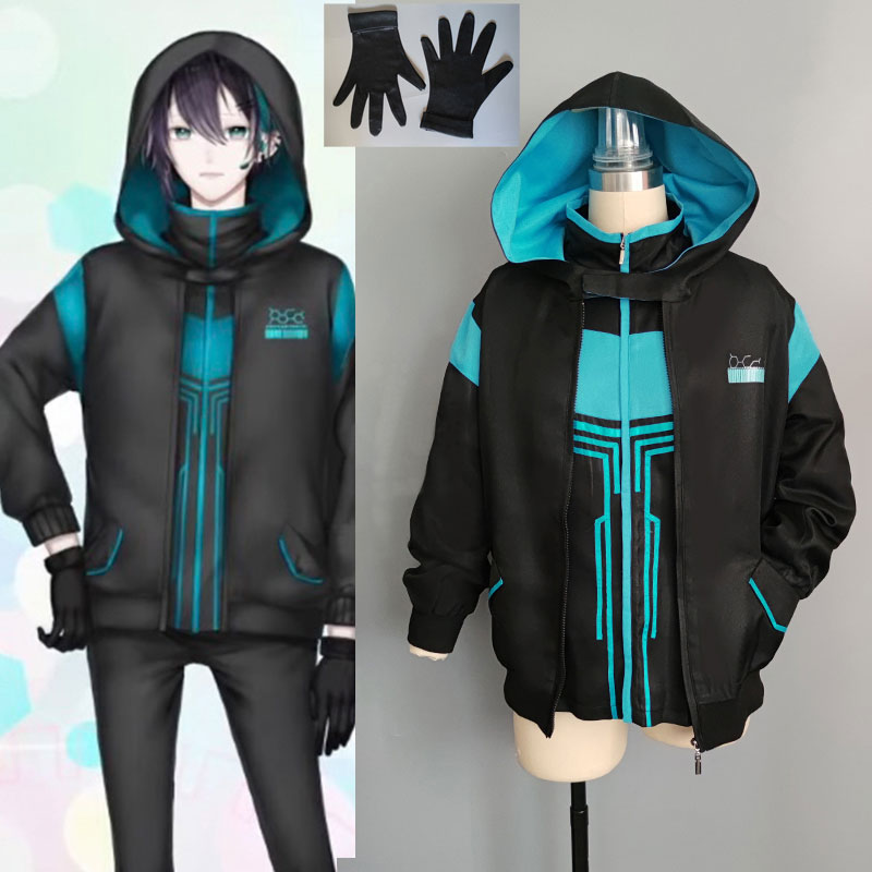 にじさんじ　 vTuber　　黛灰　ハッカー　作業服　 コスチューム　コスプレ　キャンパス 　オタク系  デジタルアイドル