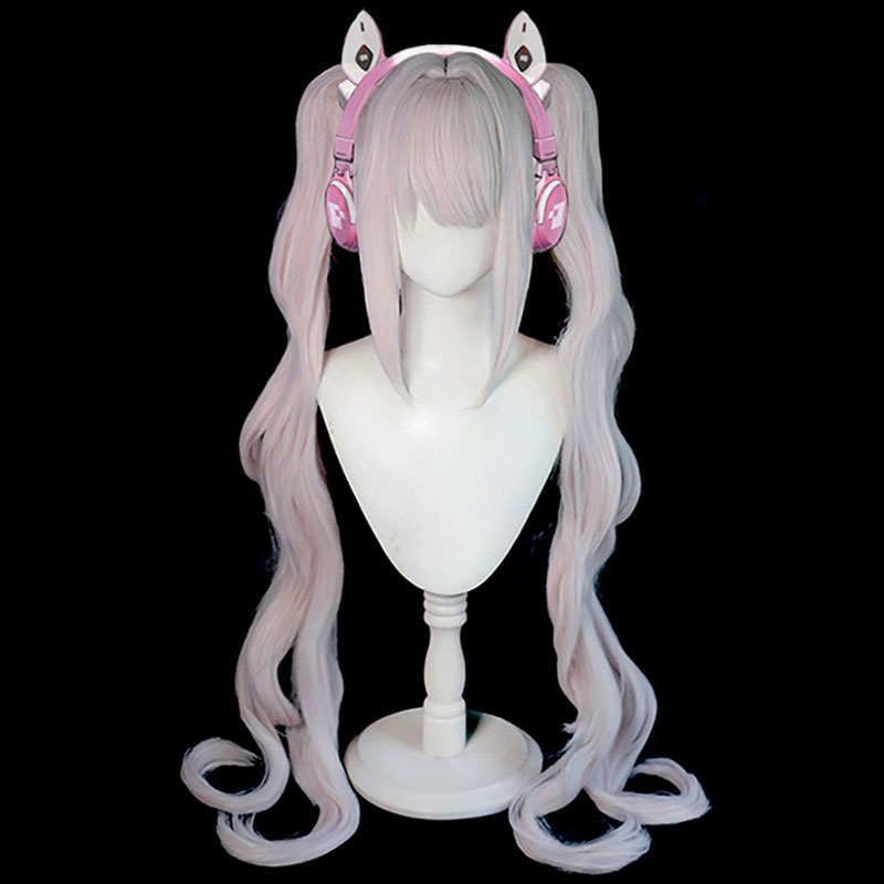 勝利の女神：NIKKE アリス   コスプレ　かつら　　ツインテール　ピンク　かわいい　萌え　カール