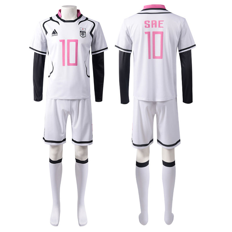 ブルーロック　和風　キャンパス風　 スポーツウェア ピンクと白  運動セット　コスプレ衣装  Tシャツ　コスチューム　