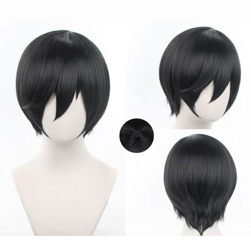 ブルーロック 糸師凛 かつら 真っ黒 かっこいい 短髪　 コスプレウィッグ