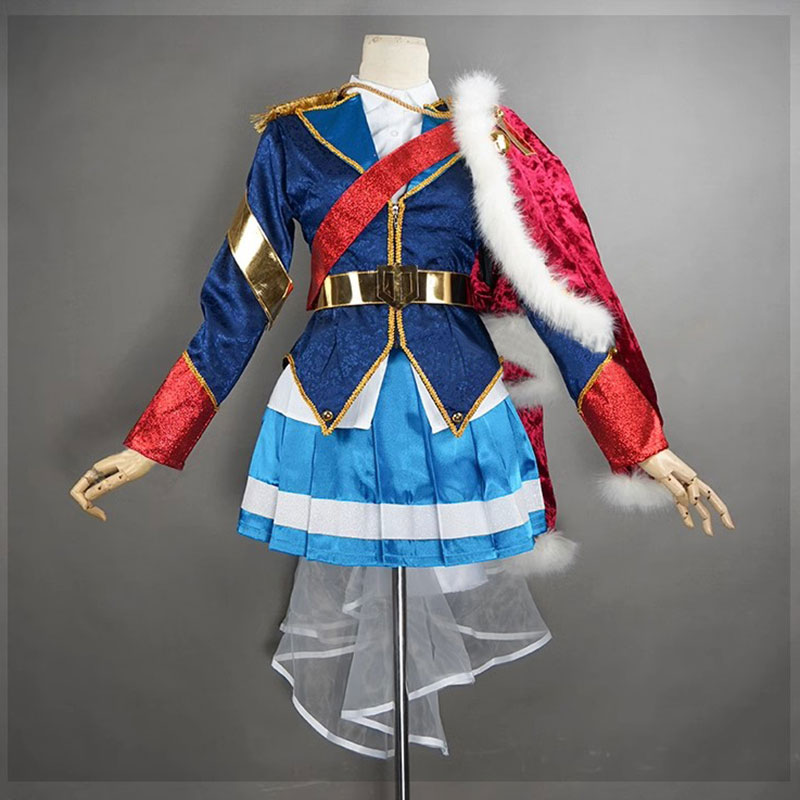 少女☆歌劇 レヴュースタァライト　星見純那　聖翔音楽学園　キャラクター　 　制服　キャンパス風　スカート　スーツ　コスプレ衣装　青色　
