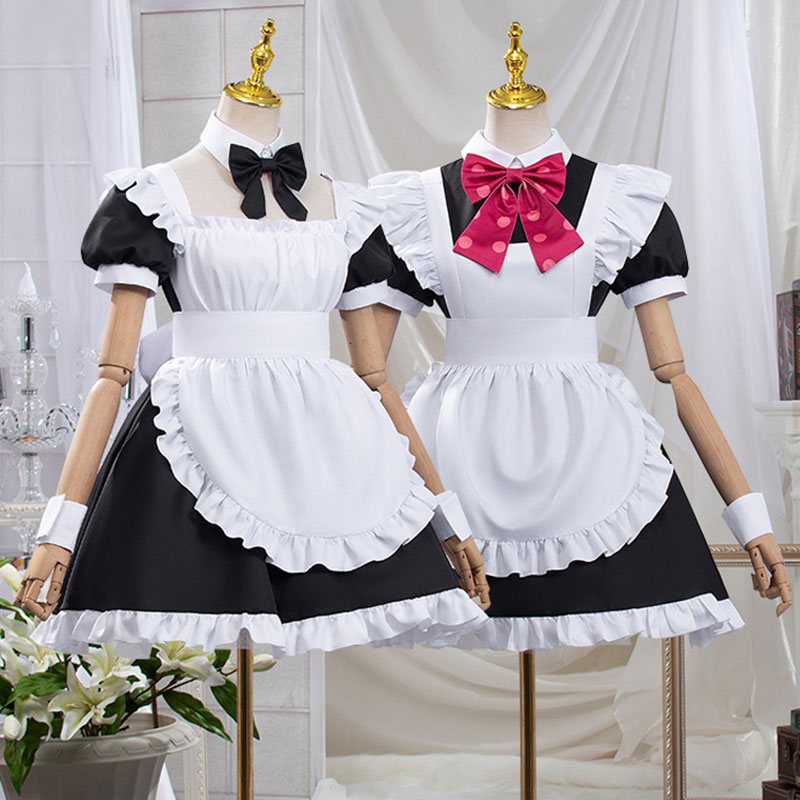 ぼっち・ざ・ろっく　メイド服　後藤ひとり　ロリータ　蝶結び　コスプレ衣装　黒と白　