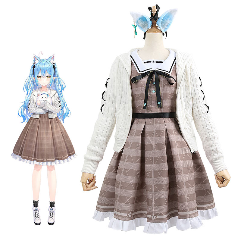 Vtuber hololive（ホロライブ）雪花ラミィ　私服　コスプレ衣装　コスプレ　　ギャザー　ワンピース　コスチューム