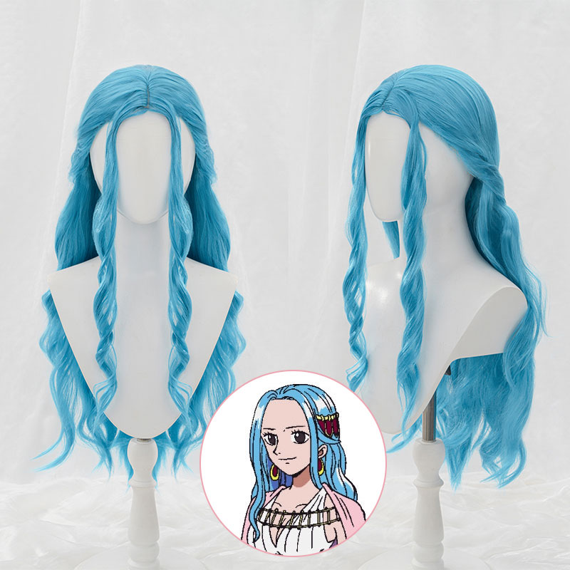 ワンピ－ス　ONEPIECE　ネフェルタリ・ビビ　かつら　ウイッグ　コスプレ　ウエーブ　ロングヘアー