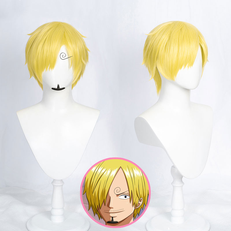 ワンピース　ONEPIECE　サンジ 黄色のショートヘア コスプレウィッグ