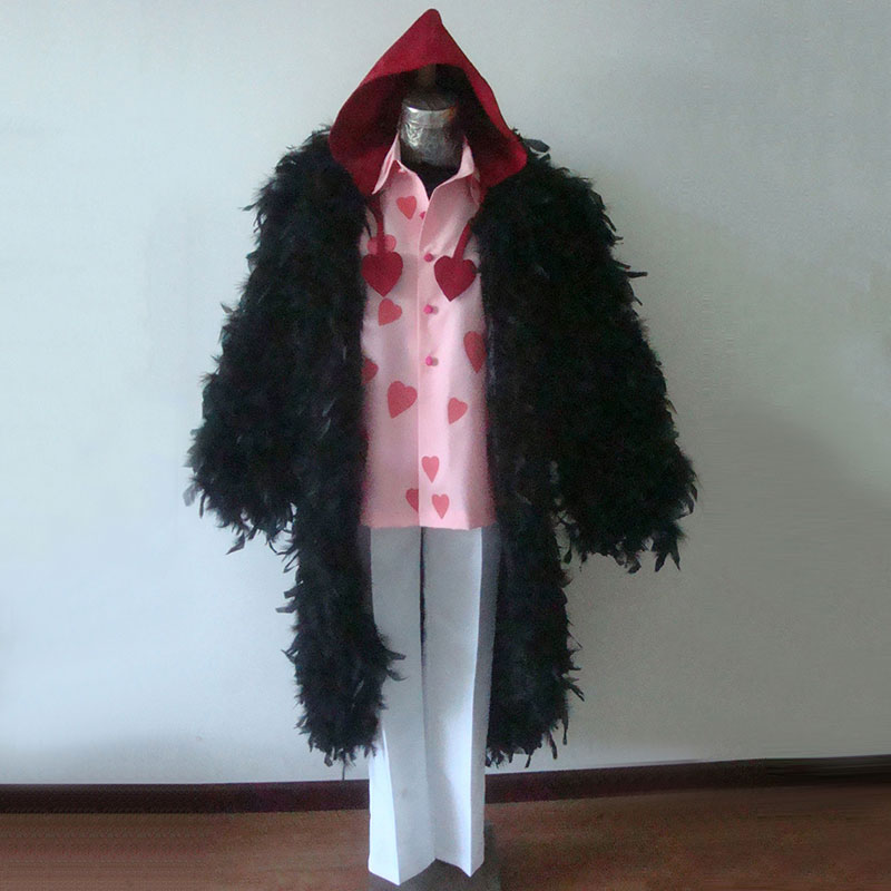 ワンピース　ONEPIECE　コラソン　コスプレ用　コート　ふわふわ　コスプレ衣装　ブラック　ハロウィン