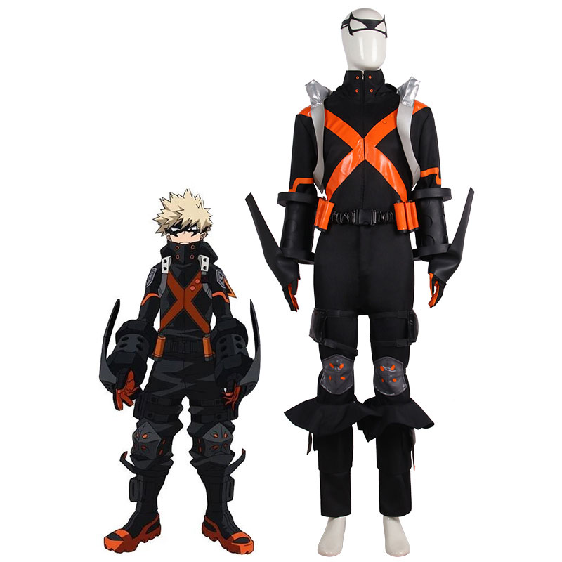 僕のヒーローアカデミア　爆豪勝己　かつき　コスプレ衣装　戦闘服　作戦服　黒い　コスチューム