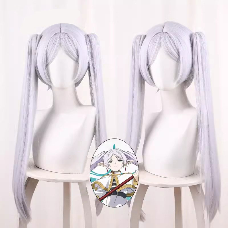 葬送のフリーレン　フリーレン　ウイッグ　銀髪　カツラ　コスプレ小物　小顔　コスプレ用