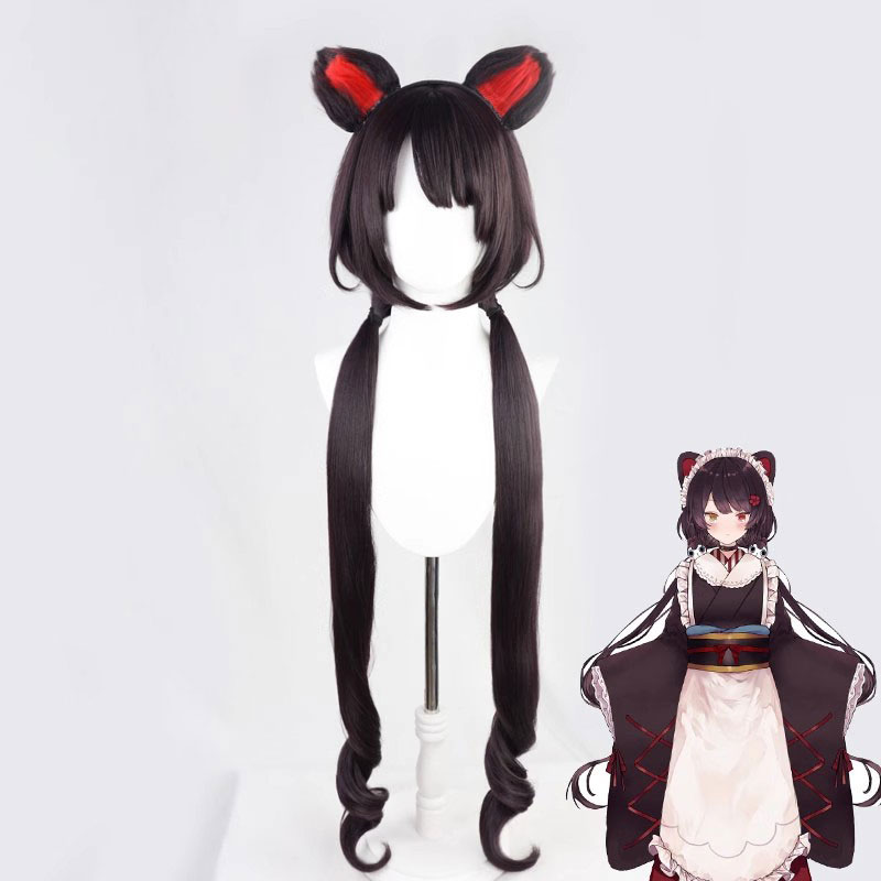 にじさんじ　戌亥とこ　コスプレウイッグ　黒髪　スーパーロング　かつら　巻き髪