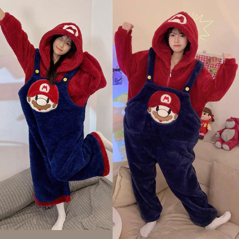 モコモコパジャマ　任天堂　マリオ　かわいい　ルームウエアー　寝巻き　パジャマ　プレゼント