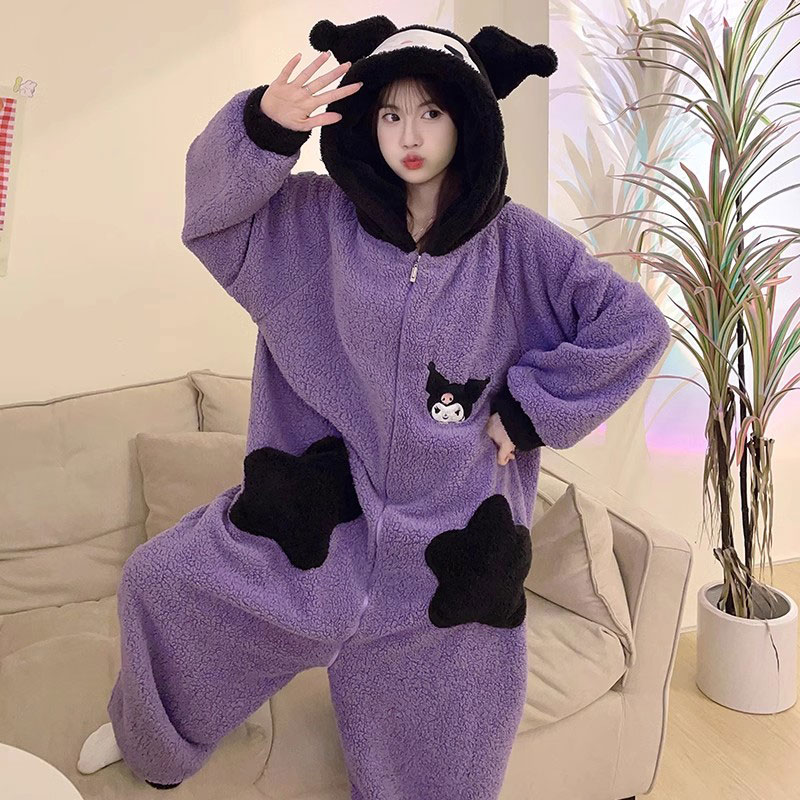 サンリオ　クロミ　パジャマ　暖かい　寝巻き　秋冬　クロミちゃん　プレゼント