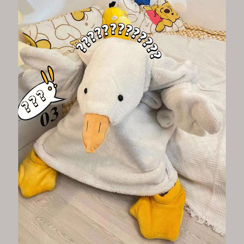 キャラクターパジャマ　鴨　ルームウエアー　秋冬　かも　カワイイ風　ふわもこ
