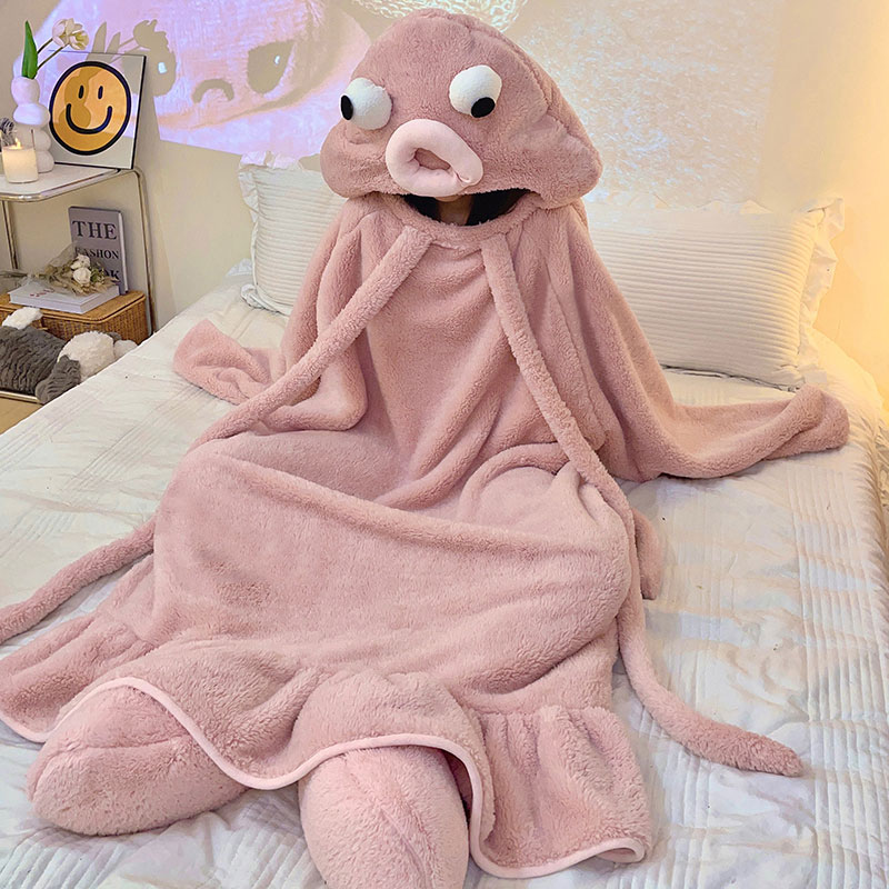 キャラクターパジャマ　クラゲ　冬ルームウエアー　ふわもこ　パジャマ　着る毛布