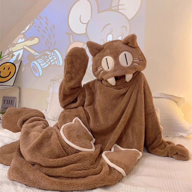 キャラクターパジャマ　ねこ　ルームウエアー　着ぐるみ　部屋着　パジャマ　ふわもこ