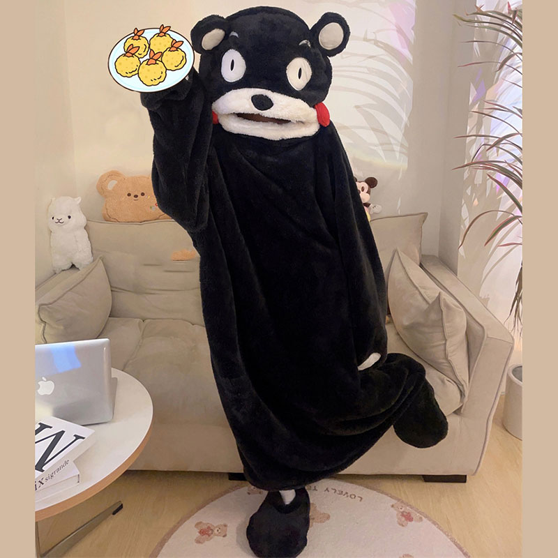 くまモン　ルームウエアー　ブラック　男女兼可　暖かい　かわいい