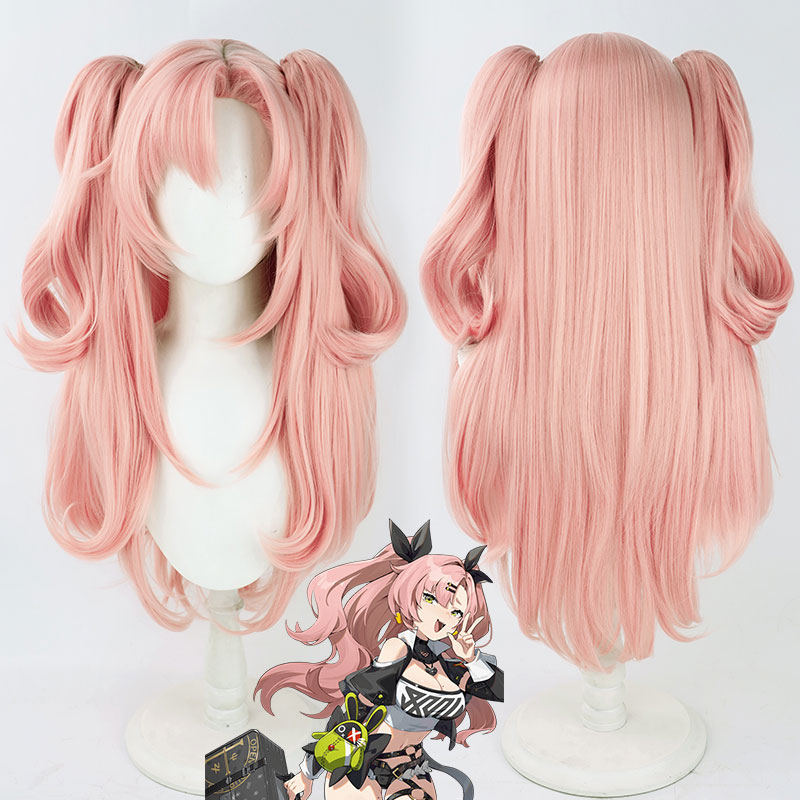 ゼンレスゾーンゼロ　绝区零　ニコ・デマラ　コスプレウイッグ　カツラ　ロングヘア　ピンク　