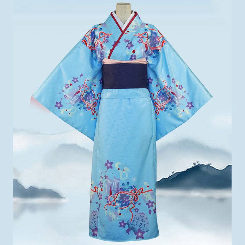 るろうに剣心　神谷薫　コスプレ衣装　和装　コスプレ用　着物　水色　かわいい　仮装
