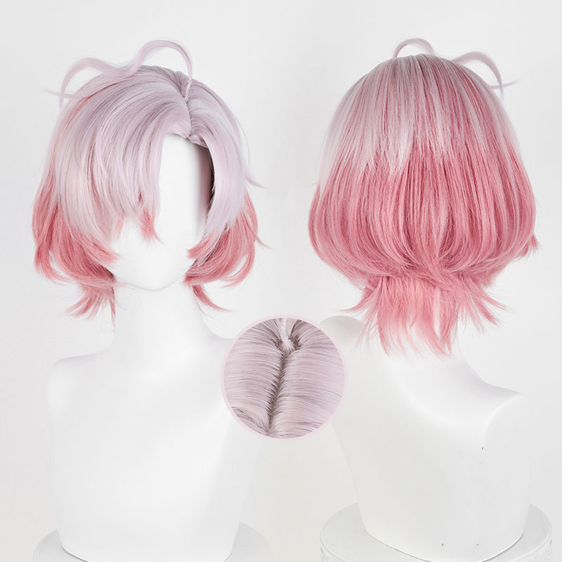 フラガリアメモリーズ　メロルド　ウイッグ　ピンク　短髪　アホ毛　コスプレ用