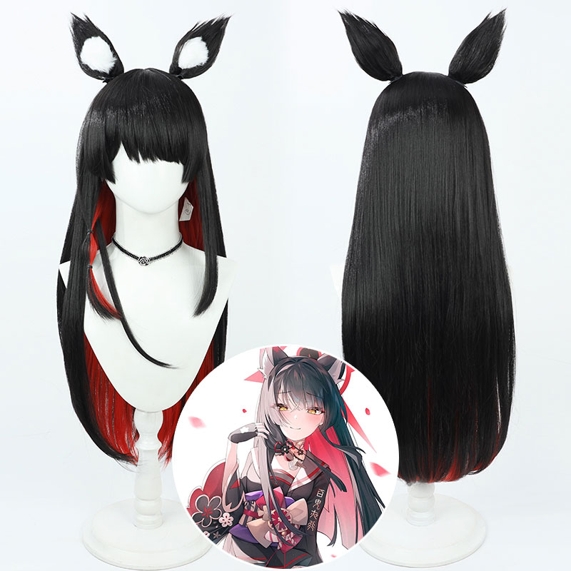 ブルーアーカイブ　狐坂ワカモ　ウイッグ　コスプレ用　ロング　インナーカラー　カツラ