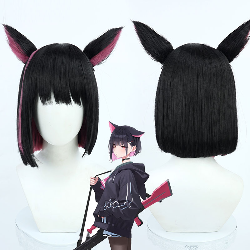 ブルーアーカイブ　杏山カズサ　コスプレウイッグ　ボブ　カツラ　短髪　インナーカラー