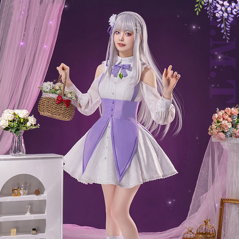 Re:ゼロから始める異世界生活　エミリア　コスプレ衣装　コスチューム　変装　撮影　氷結の絆　劇場版