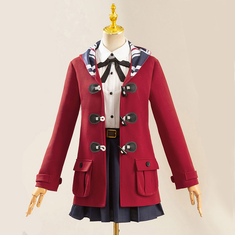 ガールズバンドクライ　井芹仁菜　コスプレ衣装　制服セット　コート　赤色　変装　コスチューム