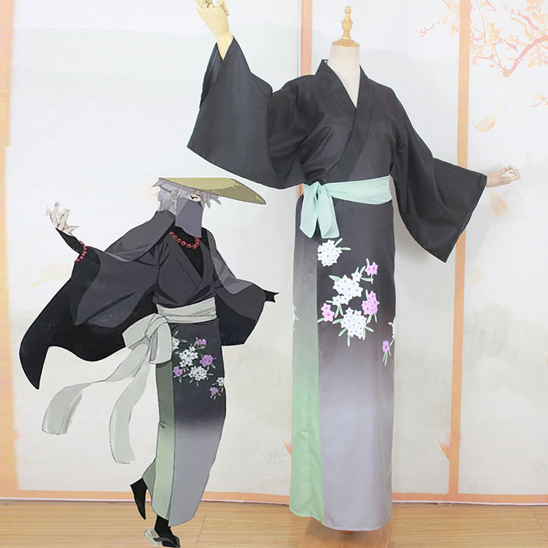 NARUTO はたけカカシ 男装コスプレ きもの 黒い色  オーダーメイド かわいい テールプリント