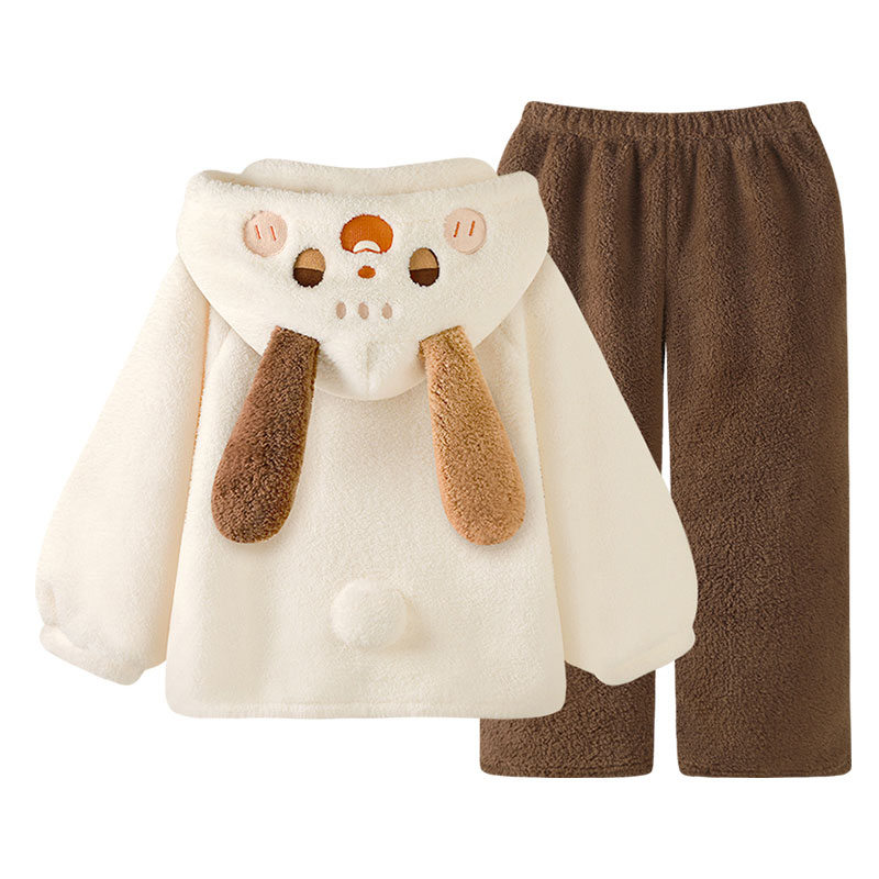 パジャマ かわいい子犬 アニメ風 暖かい かわいい 部屋着