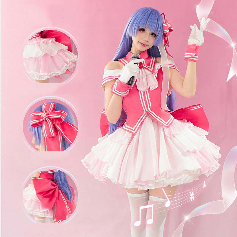 デート·ア·ライブ 誘宵美九 コスプレ衣装 かわいい リボン スカート ピンク