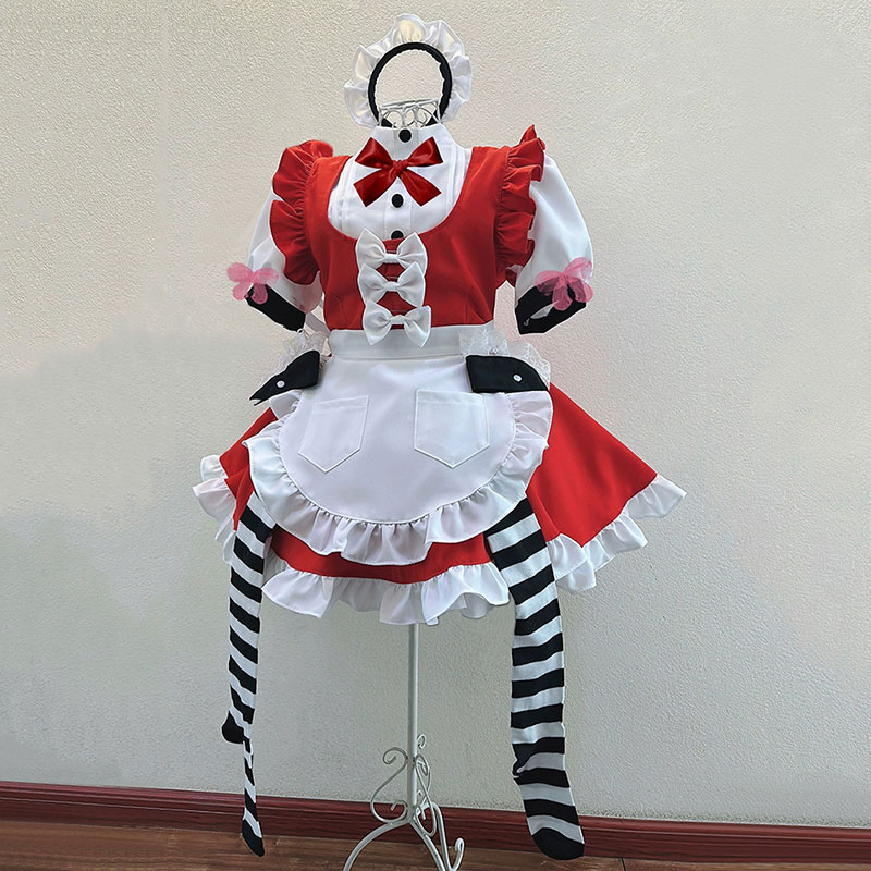 メイド服 可愛い 撮影 変装 コスチューム 赤一色