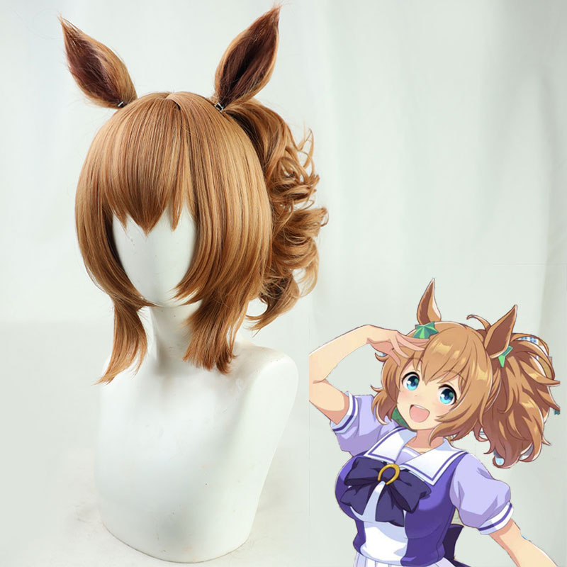 ウマ娘 プリティーダービー Pretty Derby タイキシャトル コスプレかつら ブラウン 撮影 かわいい